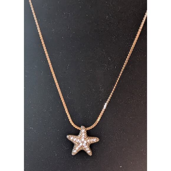 Sterling Silver Star Necklace Gold Tone Pendant 18 inch Gold Filled Chain - Picture 5 of 8